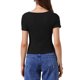 thumbnail image 3 of INSPIRE CHIC Top de Manga Corta para Mujer con Fruncido, Camiseta de Salida, Ajuste Ceñido, Blusa Básica S Negra, 3 of 6
