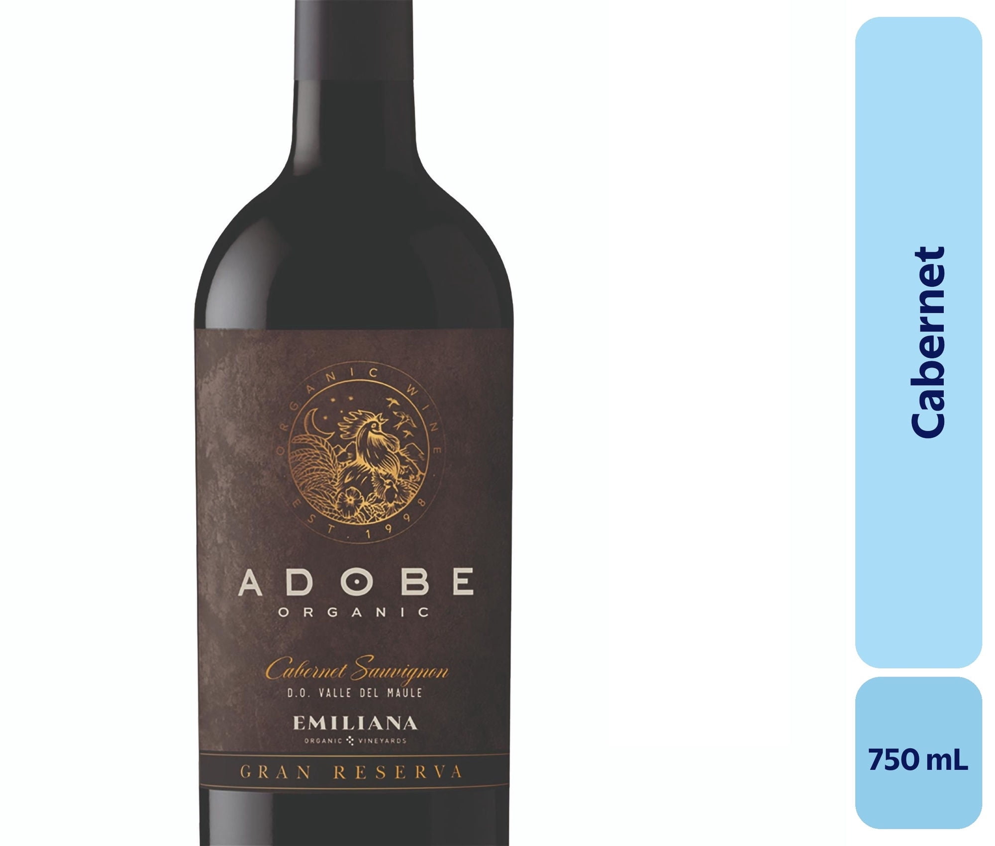 Vino Cabernet Botella 750 mL Adobe