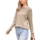 thumbnail image 4 of Suéter Casual de Mujer INSPIRE CHIC Cuello Redondo Calado Otoño Invierno Suéter Suelto M Caqui, 4 of 6