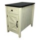 thumbnail image 3 of Farmhouse End Table Bedside Table with Charging Station,Night Stand with Barn Door and Drawer, Storage for Bedroom Living Room ,Bedside Table, White+Black color, 3 of 3
