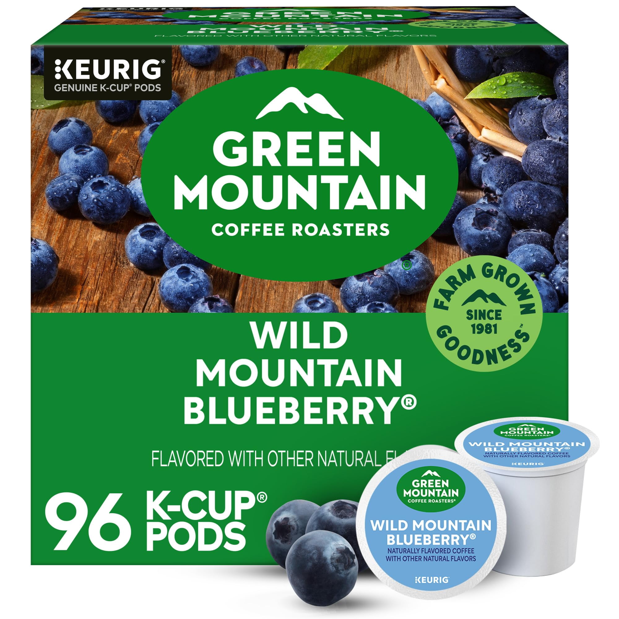 Green Mountain Coffee Roasters - Cápsulas De Café Green Mountain Wild Mountain Blueberry 96 K-cup