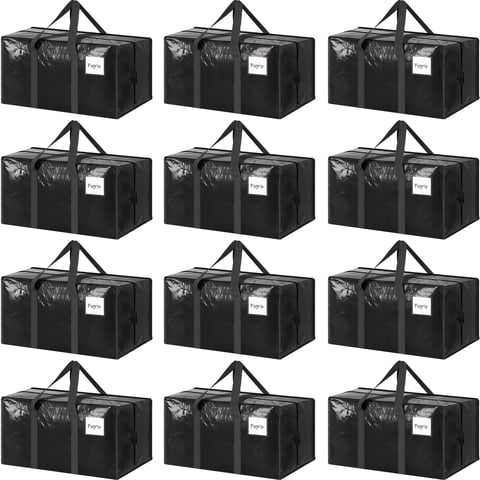 Bolsas De Mudanza Fygrip Extra Resistentes, Grandes, Paquete De 12 Unidades, Negras