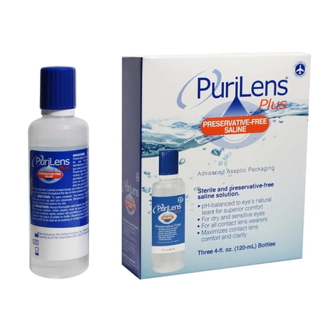Solución Salina Para Lentes De Contacto Purilens Plus 120 Ml (3 X 120 Ml)