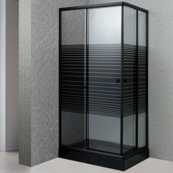 Shower Rectangular Strava Negro 100x70cm con Receptáculo