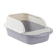 thumbnail image 3 of Bandeja De Arena Para Mascotas Contenedor De Caja De Arena Caja De Arena Para Gatos Con Parte Superior Abierta Bandeja De Arena Para Gatos Con Pala Blanco Gris, 3 of 5