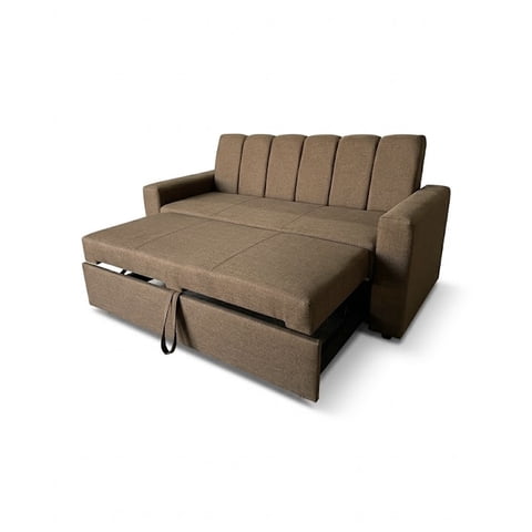 Home V Ele - Sofá Cama Premium 1.5 Plazas Café En Tela Lino
