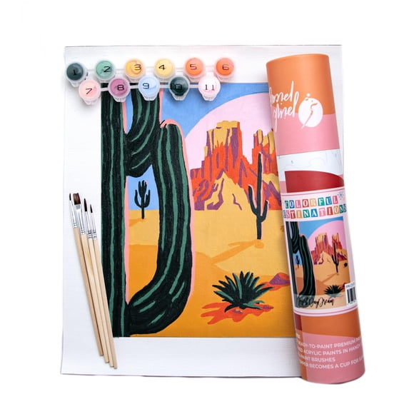 Kit de pintura por números Pink Picasso Desert Daydream 20 x 25 cm