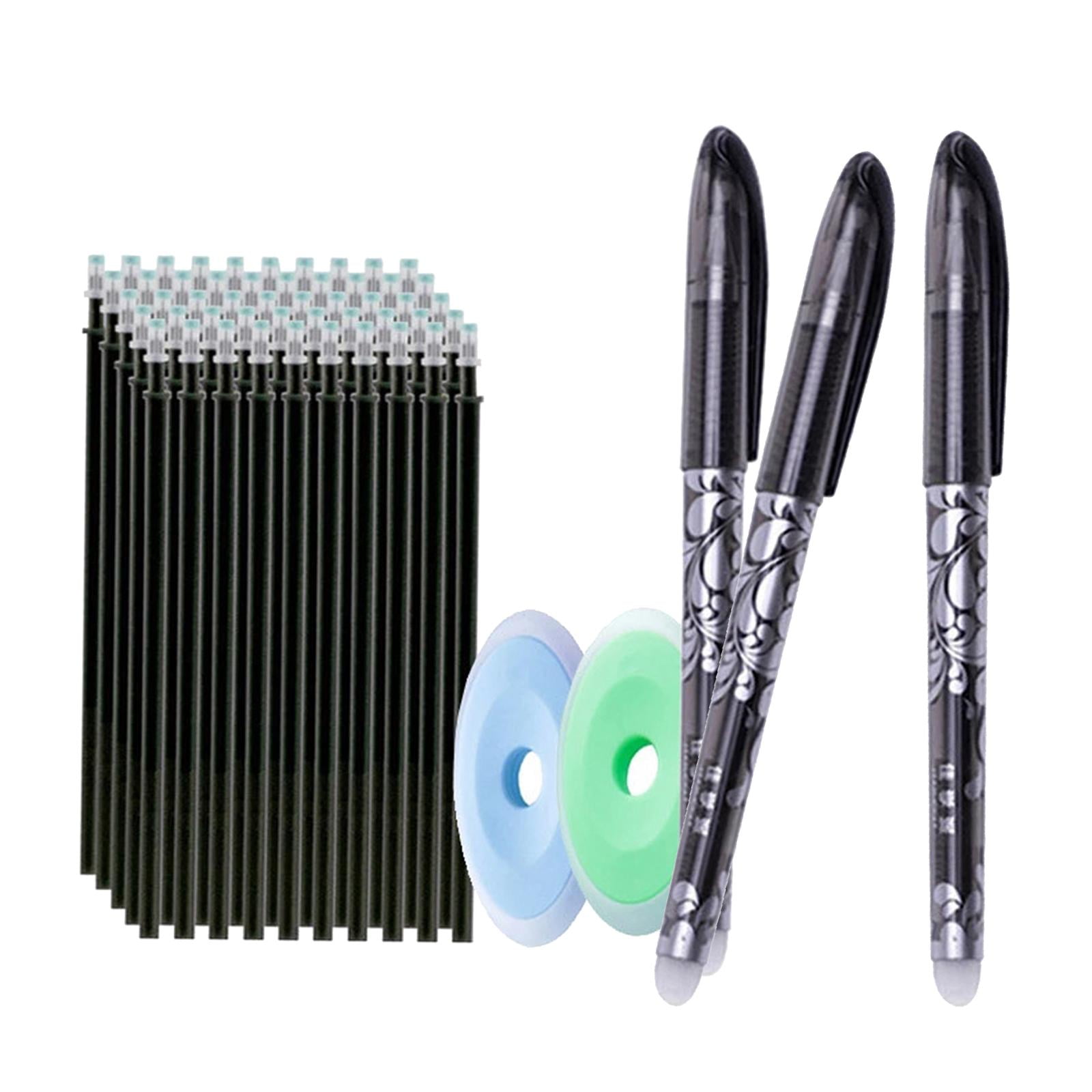 Magideal - 3 Uds Bolígrafos Borrables Adultos Punta Extrafina 0,5mm Para Útiles Escolares De Escritura Negro