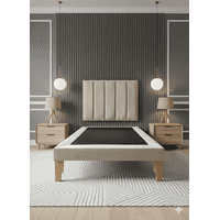 Muebles New - Cama Plaza Y Media Lineal Beige Felpa