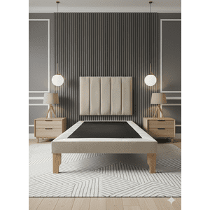 Muebles New - Cama Plaza Y Media Lineal Beige Felpa