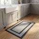 thumbnail image 1 of REGALWOVEN Geométrico Antideslizante Alfombra de Cocina Impermeable Resistente al Aceite Acolchada PVC Confort Alfombra de Piso Antideslizante Hogar Alfombras Negro 30" x 18", 1 of 6
