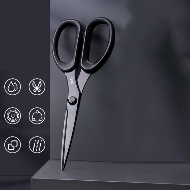 Extra Sharp Black-Bladed Scissors - Multi-Purpose Shears for Fabric, Leather, Home & Office, Art & School, Household, and More - Perfect for Delicate Tasks and Children - Sharp Tips and Stationery Des