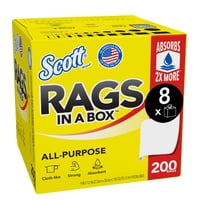 Scott Rags In A Box - Toallas De Papel Scott, Trapos En Una Caja, Multiusos, 9 X 12 Pulgadas, 1600