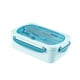 thumbnail image 1 of Recipiente Reutilizable Para Preparar Comidas, Caja Bento, Recipiente Para Alimentos Para El Hogar, La Oficina, Senderismo, Azul, 2 Rejillas, 1 of 3