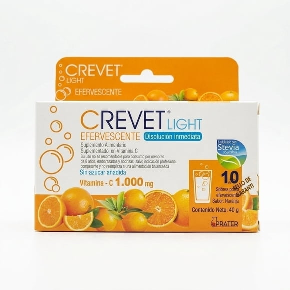 Vitamina C 1000 mg Efervescente Crevet Light 10 Sobres