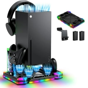 Soporte Con Ventilador De Enfriamiento Aaronmei Para Xbox Series X Base Cargadora Inalámbrica Con 2 Baterías 1400Mah