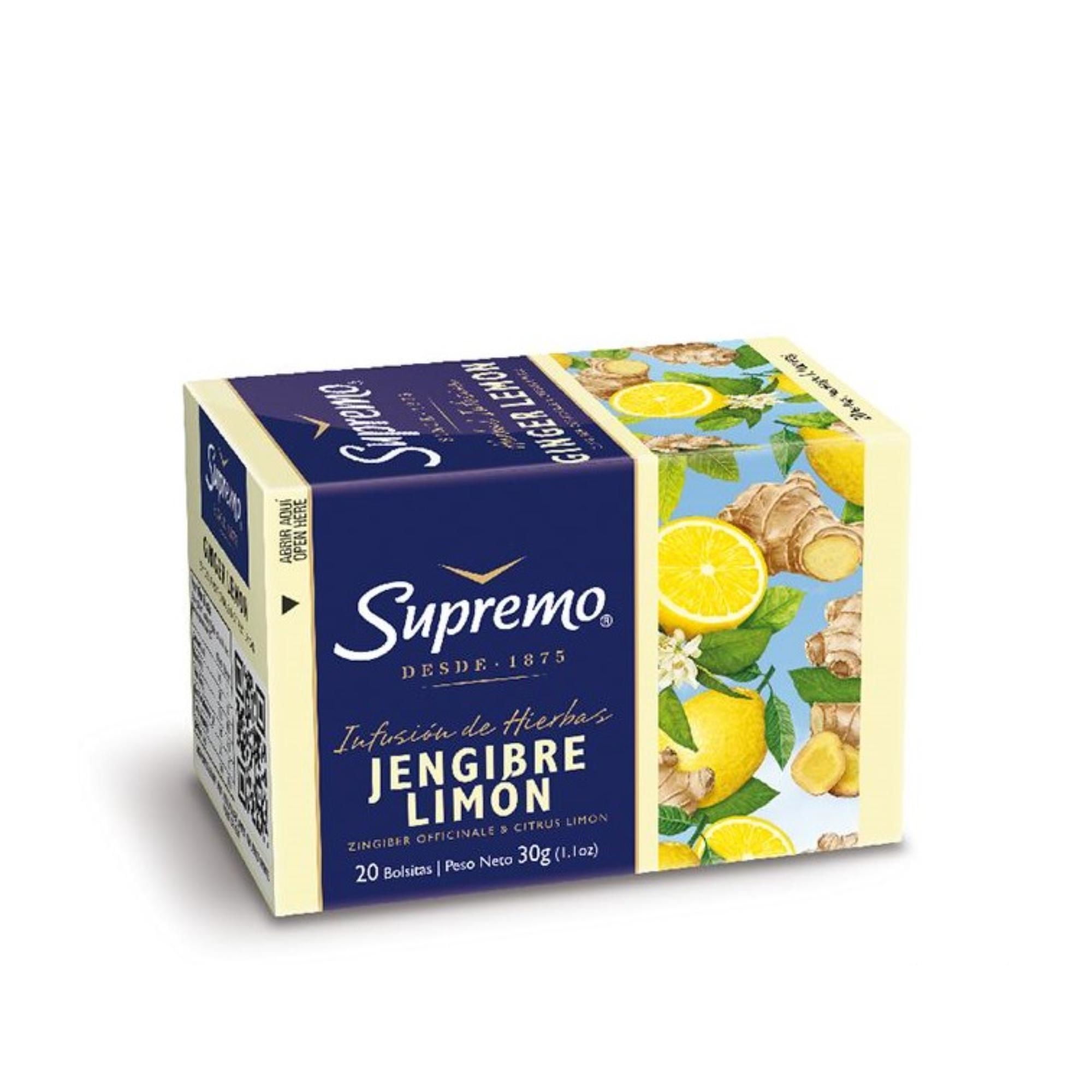 Infusión Hierbas Jengibre Limón Caja 30 g Supremo