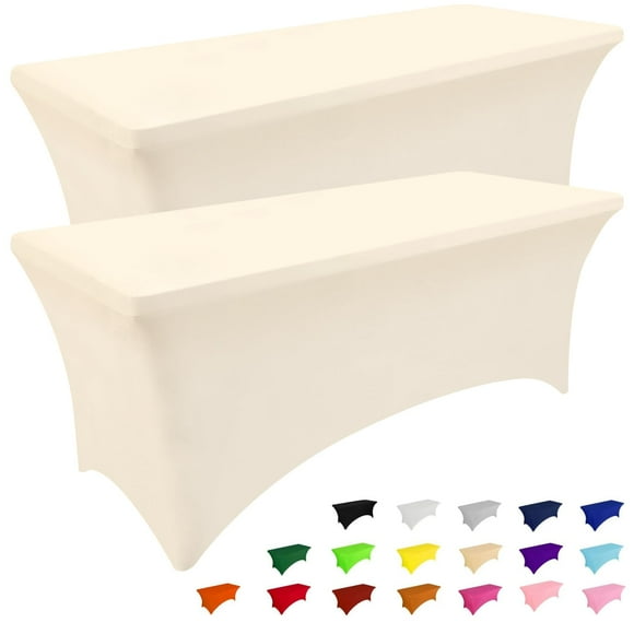 Mantel de mesa Smiry, 2 unidades, elastano, elástico ajustado, color beige