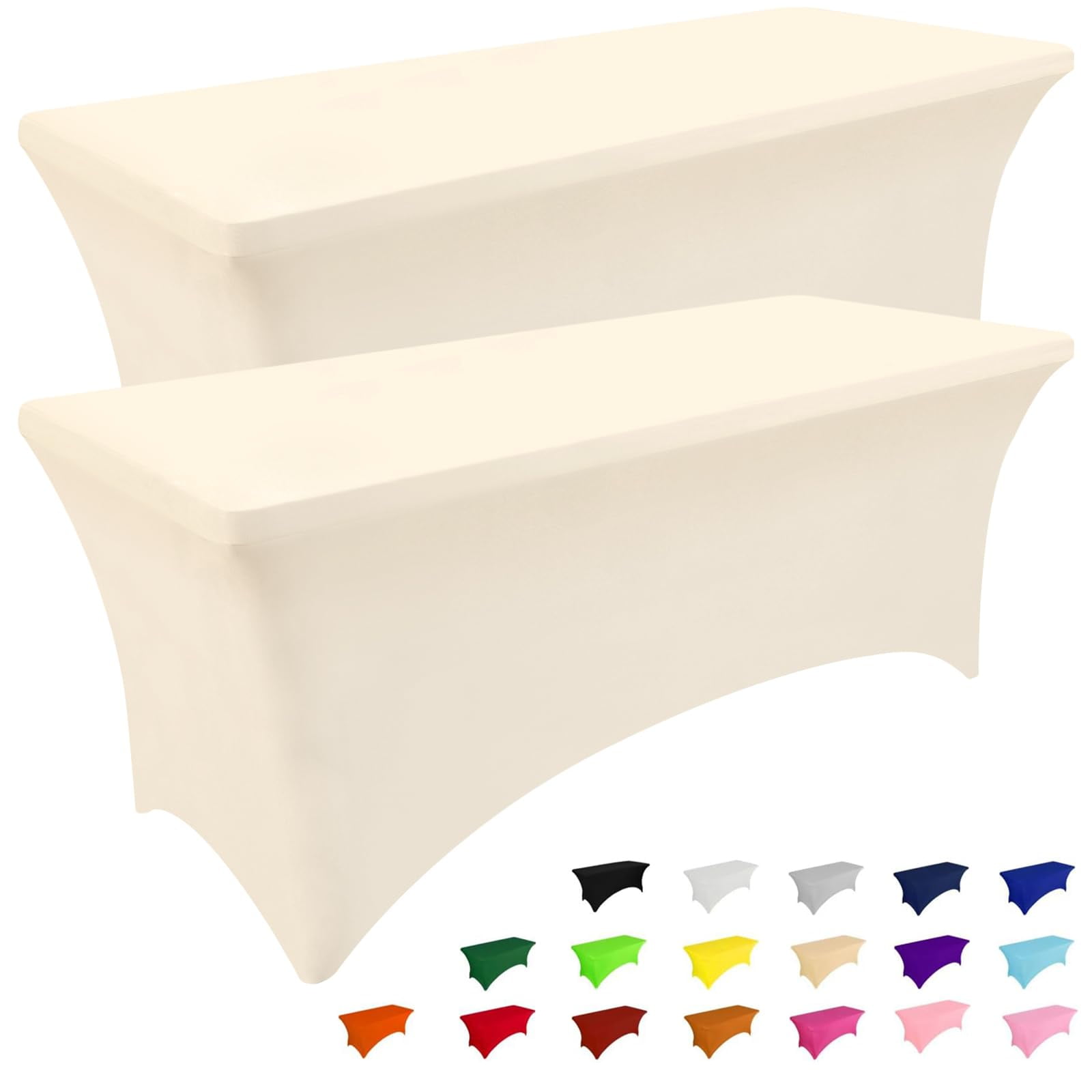 Mantel De Mesa Smiry, 2 Unidades, Elastano, Elástico Ajustado, Color Beige