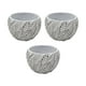 thumbnail image 1 of Set 3 Macetero Maceta Acabado Cemento Relieve Hojas Blanco S, 1 of 7