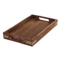 Magideal - Bandeja De Madera Para Servir Con Asa Bandejas De Comida Duraderas Elegante Para Servir Bebidas Bandeja Versátil Rectangular , 40X28X4Cm