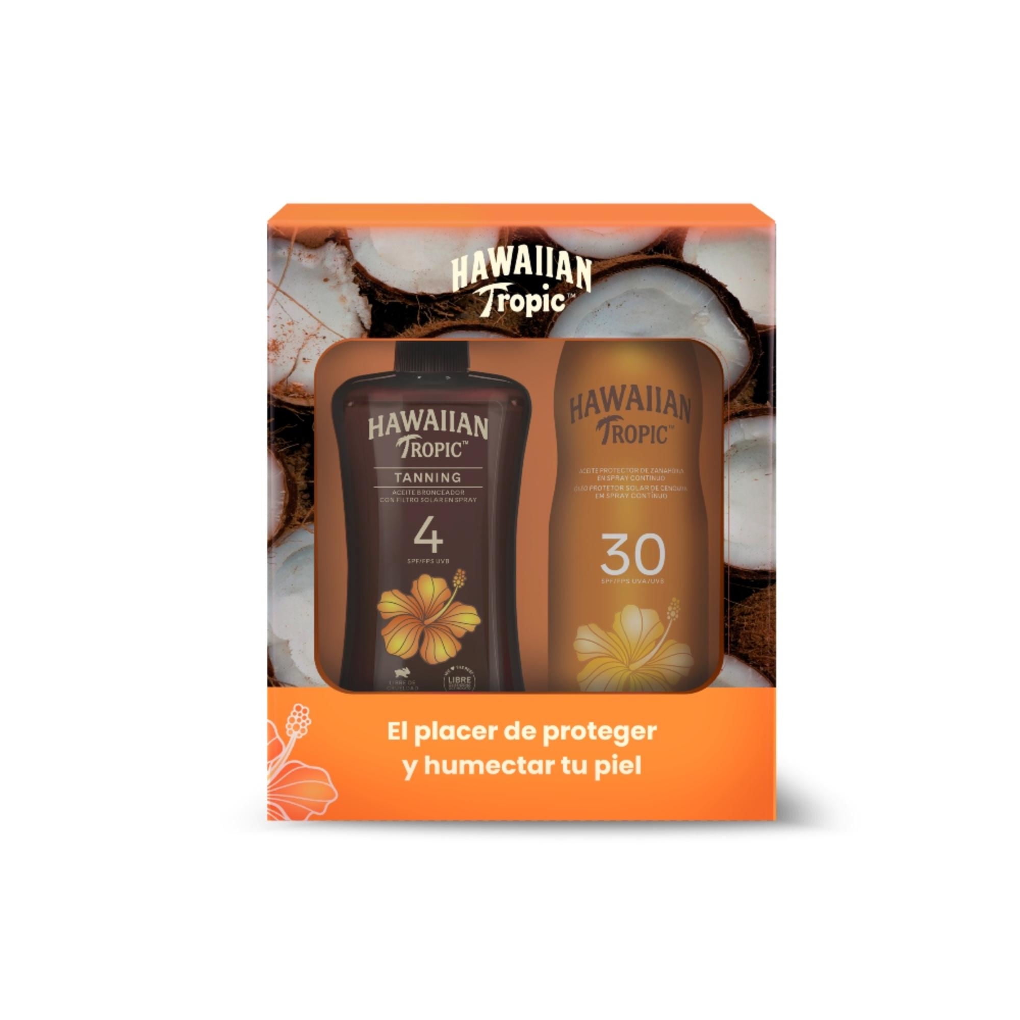 Protector Solar + Aceite Bronceador Hawaiian Tropic Fps30 + Tanning Fps4
