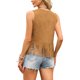 thumbnail image 3 of INSPIRE CHIC Atuendo Occidental para Mujeres Chaleco sin Mangas de Ante Sintético con Flecos de los 70 XL Marrón, 3 of 6