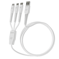 Cable Cargador Sleve Line X Usb A Triple Usb White