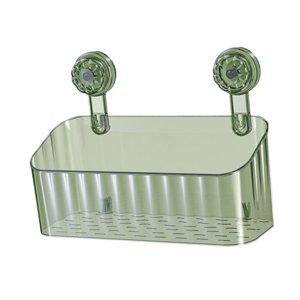 Magideal - Cesta De Ducha Organizador Con Ventosa Montado En La Pared Con Orificios De Drenaje Estante De Almacenamiento Para Dormitorio Apartamento Baño Cuarto Verde