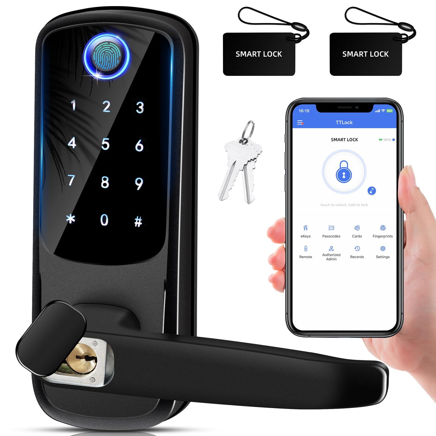 Cerradura De Puerta Inteligente Msr X6 Con Huella Digital De Entrada Sin Llave Con Manija