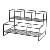 Magideal - Estante De Almacenamiento De Jarabe De Café Estante De Exhibición De Condimentos De Fácil Instalación Accesorios De Barra De Café Organizador De Barra Cuadrículas De Doble Nivel 6