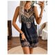 thumbnail image 2 of Vestido De Mujer Negro Vintage Estampado Bohemio, 2 of 6