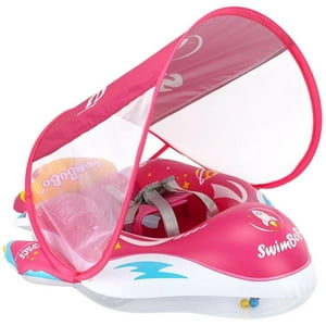 Free Swimming Baby - Nave Espacial Swimbobo Con Toldo Para Bebés Que Nada Sin Flotar