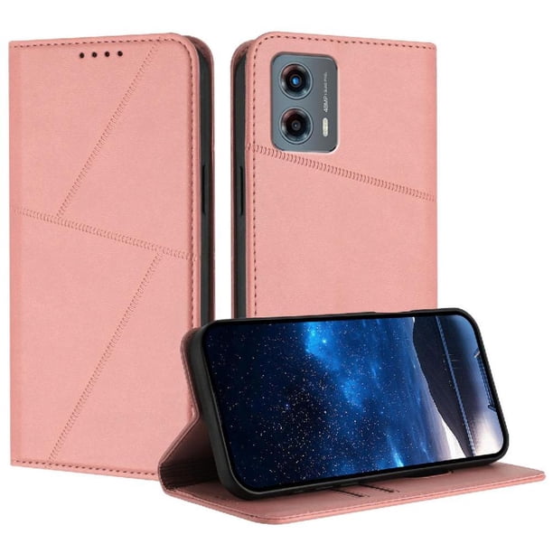 Funda Cartera Magnética para Motorola MOTO G 5G 2023 Protección Antichoque con Ranuras Rosa