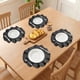 thumbnail image 3 of REGALWOVEN Juego de 6 Manteles Individuales de Estilo Rústico con Borde Ondulado para Decoración de Mesa de Comedor Interior y Exterior Lavable Negro 15 pulgadas, 3 of 6