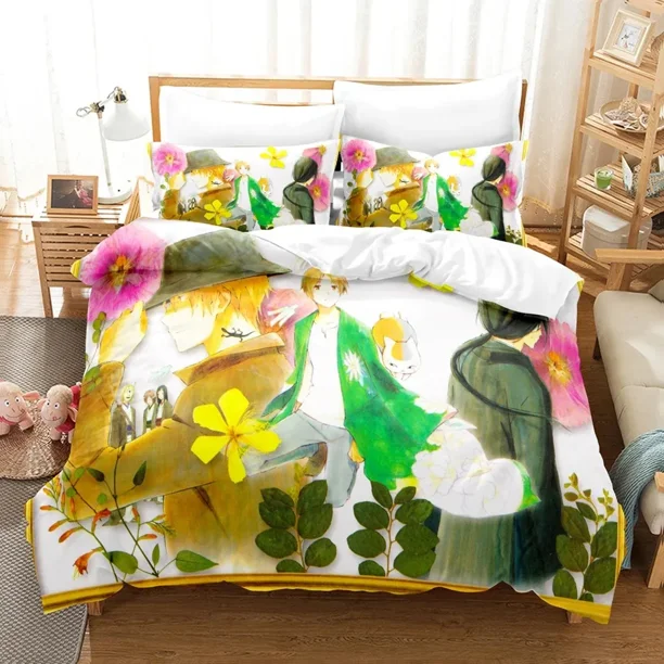 Natsume's Book of Friends Duvet Cover Bedding Set Polyester Pillowcases Quilt Cover Home Decor Gift Twin Bed Sheets