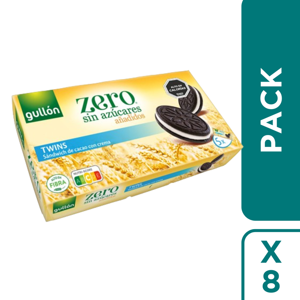 Pack 8 Galletas Choco Vainilla Gullon Zero 210 Grs C/U