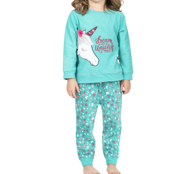 Lady Genny - Pijama Micropolar Unicornio Niñas