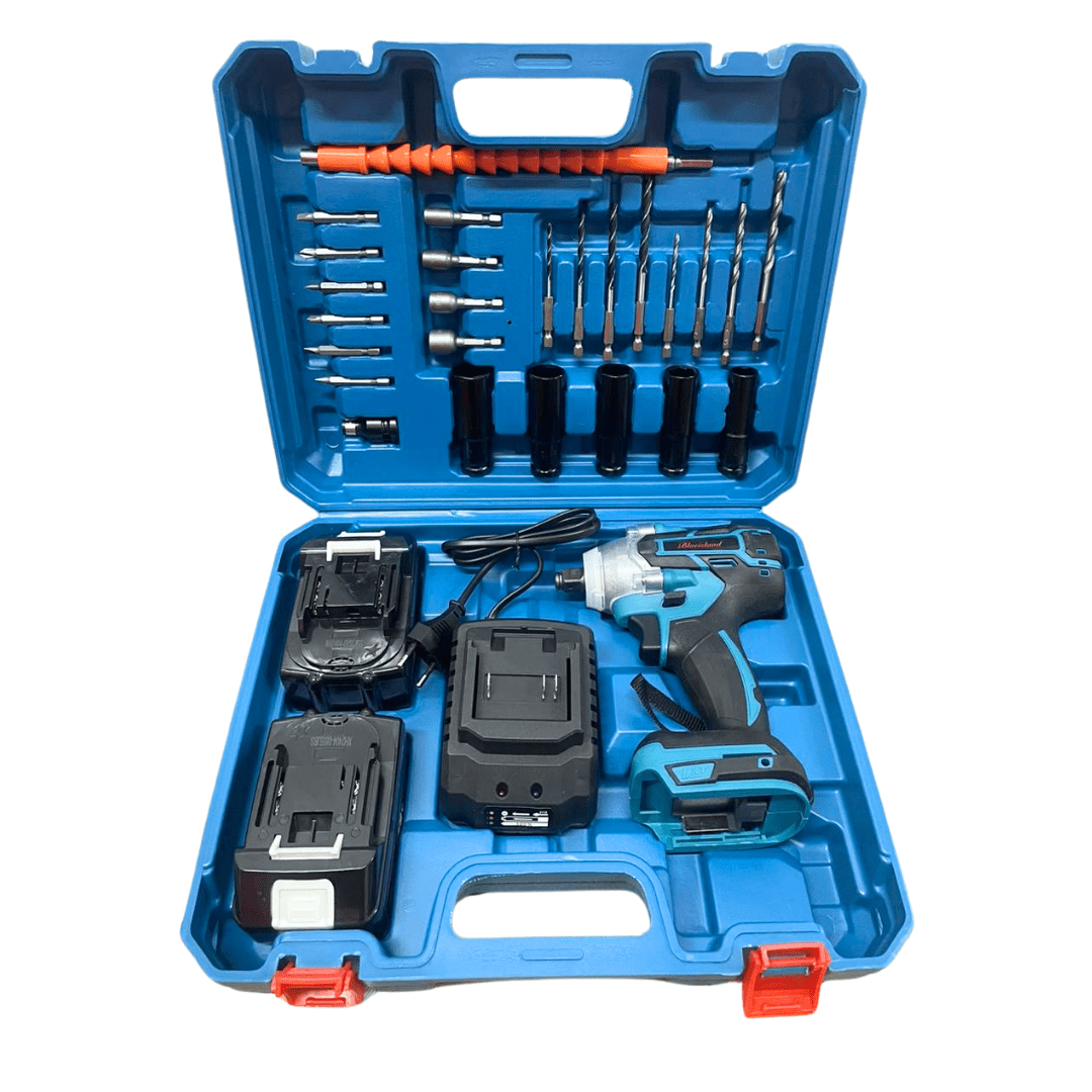 Genérico - Llave De Impacto Azul Con Accesorios 128v Blue