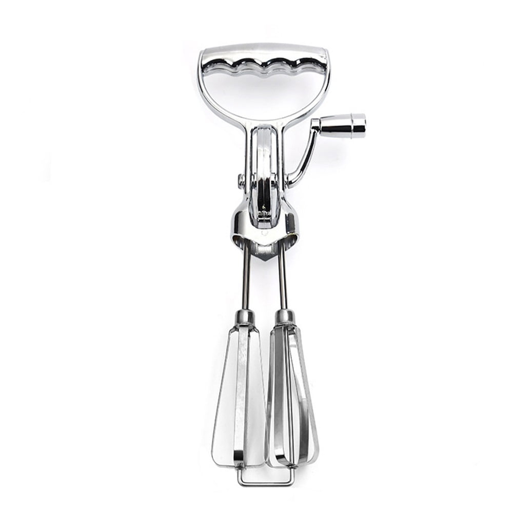 Xusx111 - Cocinar Mano Manivelada Batidora De Huevos Galvanizados, Mezcladora De Cocina De Acero Inoxidable De Doble Rueda, Herramienta De Horneado De Pastel Batedor De Huevos De Mano Clásico Estilo D