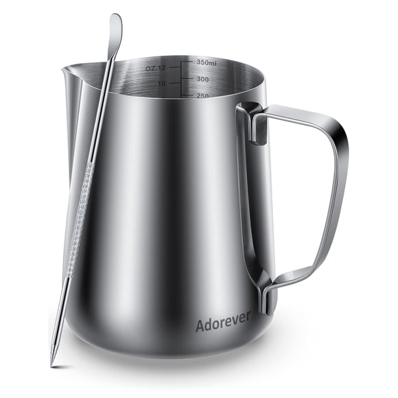 Jarra espumadora de leche Adorever, 350 ml, 600 ml, 900 ml, 1500 ml, acero inoxidable