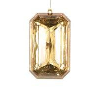 Ornament Vickerman, Joya Rectangular Dorada Con Purpurina, 8 Cm X 12 Cm