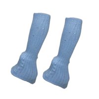 Ioensy - Calentadores De Piernas Para Patinaje Sobre Hielo, Calcetines Modernos De Patinaje Artístico Para Entrenamiento De Baile, Fiesta, Color Azul