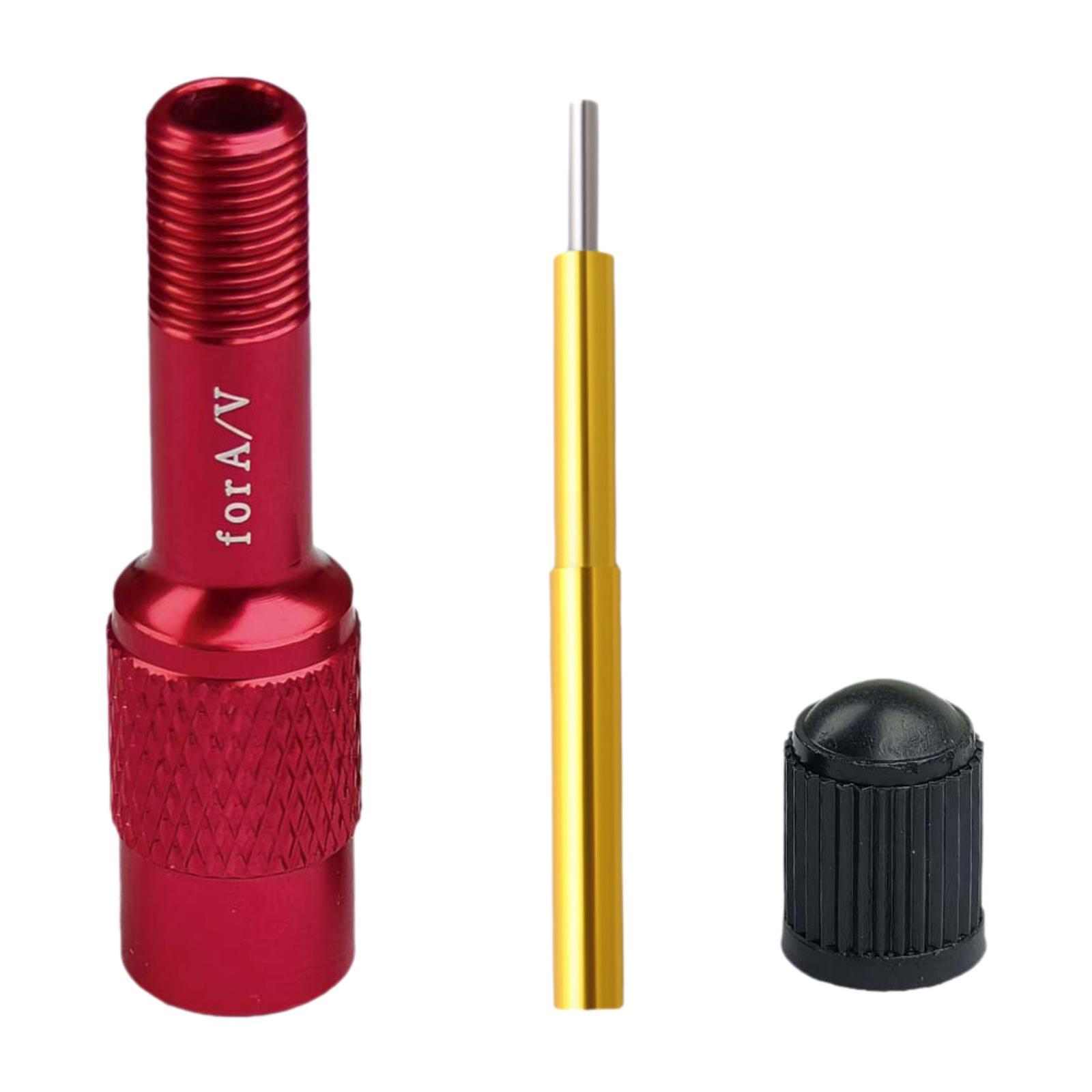 Magideal - Adaptador De Bomba De Válvula De Horquilla Delantera Para Bicicleta, Boquilla Convertidora De Extensión, Adaptador De Bomba Extensor Fácil De , Rojo
