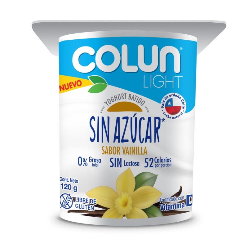 Yoghurt Sin Azúcar Sabor Vainilla 120 g Colun