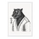 thumbnail image 1 of Cuadro Leopardo Negro con Marco Blanco 50x40 CM, 1 of 1