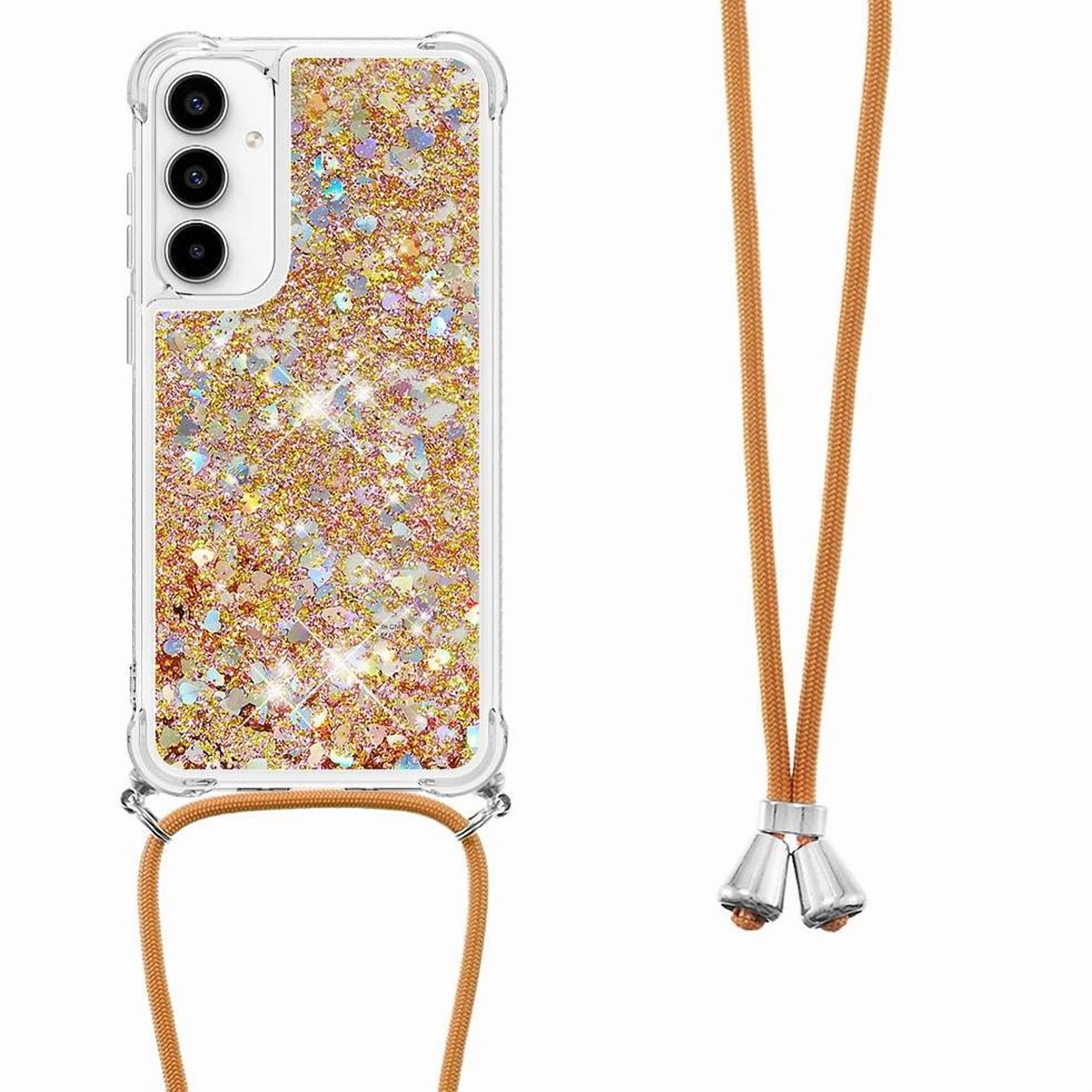 Funda Foxdock Para Samsung Galaxy A36 Con Cuerda Ajustable, Brillo Líquido, Protección Antigolpes Y Lente – Ideal Para Regalo
