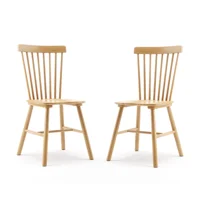 Habita2 Chile - Pack 2 Sillas Windsor Madera Maciza De Alta Calidad Estructura Fuerte Barnizado Semi Matte - Natural
