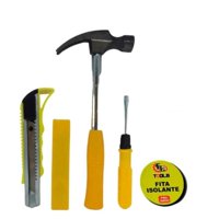 Genérico - Pack X 3 Set Herramientas Manuales Destornillador Martillo 5 Piezas