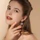 thumbnail image 2 of Exquisite Silvery Tree Design With Hollow Circle Shape Artificial Crystal Decor Dangle Earrings Elegant Minimalist Style Alloy Jewelry Daily Casual, 2 of 3